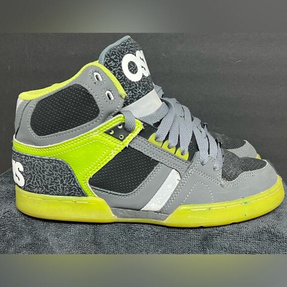 Osiris NYC 83 Grey Slime Rare MENS SIZE 9 EUC Shoes - Picture 2 of 9